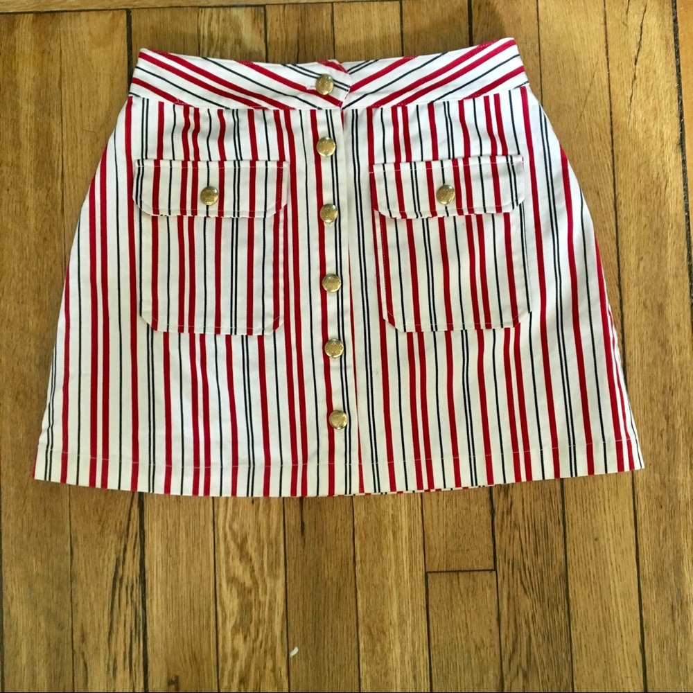 Cute F21 Candy Stripe Button‎ Down Mini Ski…